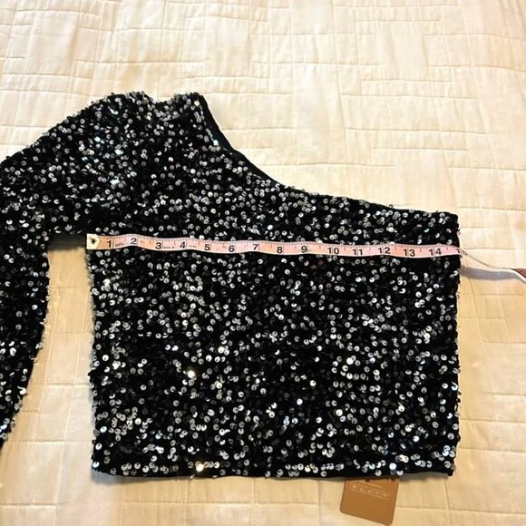 Sequin Top One Shoulder BNWT Small - Picture 6 of 6